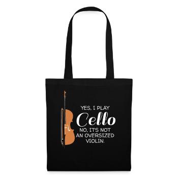 No Oversized Violin Cellist Gift Cello Player - Tote Bag - black - Front