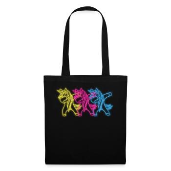 Tamponner Licorne des années 80 rétro signe néon femmes cadeau - Sac en tissu - noir - Devant