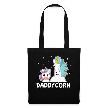 Einhorn Daddycorn Vater Geschenkidee - Stoffbeutel - Schwarz - Vorne