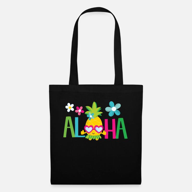 Aloha Ananas - Sommer Sonne Strand Hawaii - Stoffbeutel - Schwarz