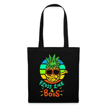 ananas - Sac en tissu - noir - Devant