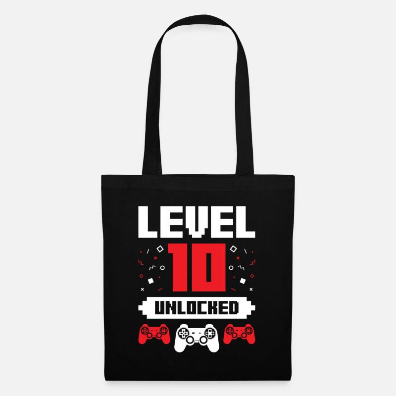 Video Gaming Gamer 10. Geburtstagsgeschenk Geschenk - Stoffbeutel - Schwarz