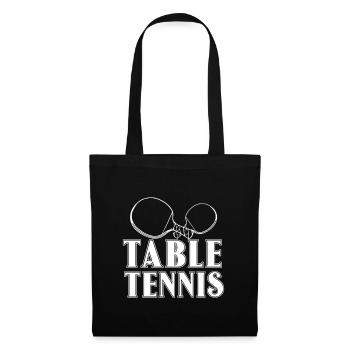 Tischtennis Ping Pong Spieler Table Tennis - Stoffbeutel - Schwarz - Vorne