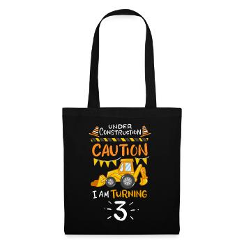 3ème pelle anniversaire - Sac en tissu - noir - Devant