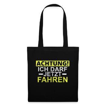 Permis de conduire passé - Sac en tissu - noir - Devant