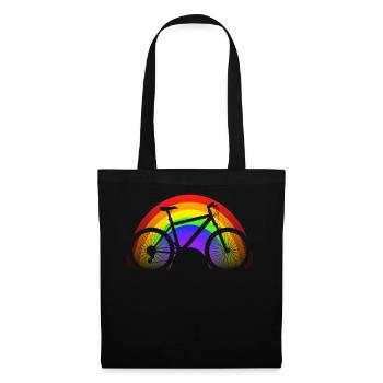 Mountain bike rainbow rainbow colors - Tote Bag - black - Front