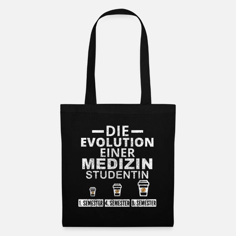 Cadeau d'évolution de café étudiant en médecine - Sac en tissu - noir