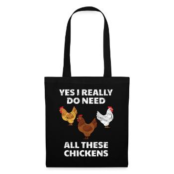 Funny Chicken Farmer - Tote Bag - black - Front
