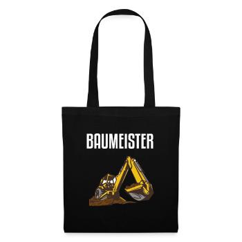 Baumeister excavator excavating - Tote Bag - black - Front