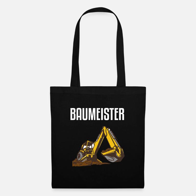 Baumeister Bagger Baggern - Stoffbeutel - Schwarz
