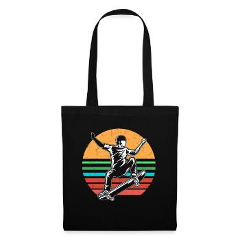 Skateboard vintage - Sac en tissu - noir - Devant