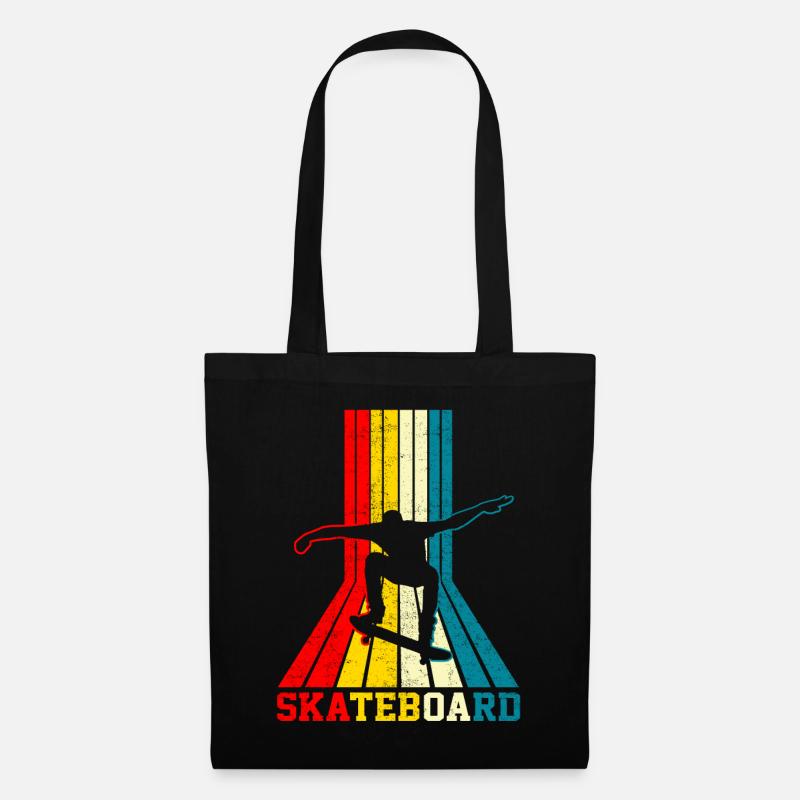Vintage Skateboard - Stoffbeutel - Schwarz