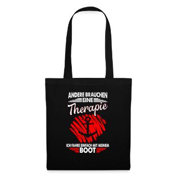 Therapie Boot Motorboot Urlaub Geschenk - Stoffbeutel - Schwarz - Vorne