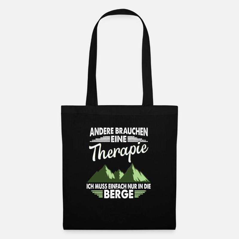Therapie Berge - Stoffbeutel - Schwarz
