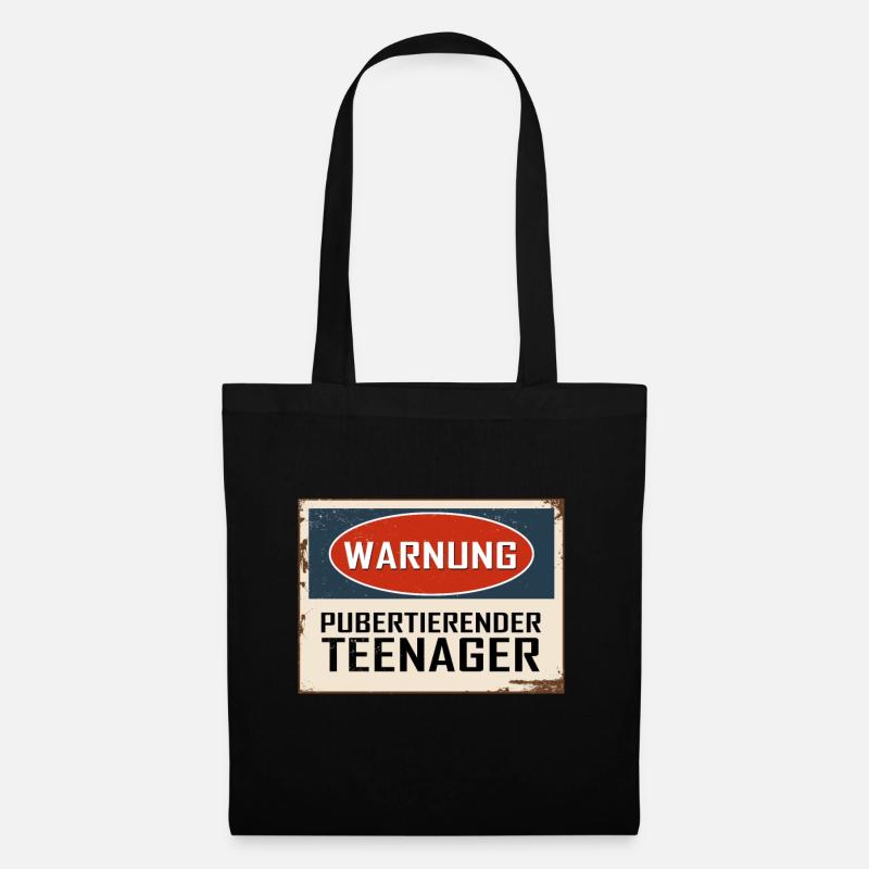 WARNUNG - PUBERTIERENDER TEENAGER - Stoffbeutel - Schwarz