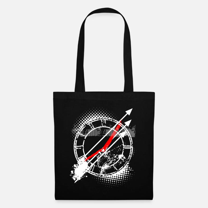 Tattoo Style Clock Face Clock - Tote Bag - black