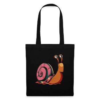 Escargot de dessin animé - Sac en tissu - noir - Devant
