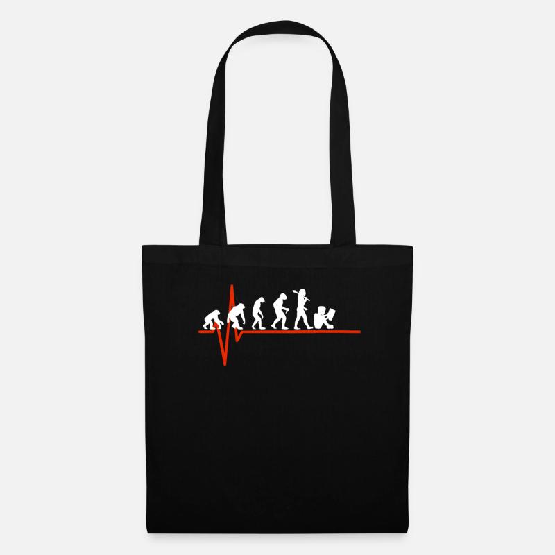 Reading Heartbeat - EVOLUTION OF READING - Tote Bag - black