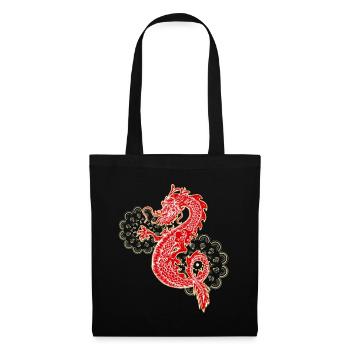Dragon chinois avec cadeau mandala - Sac en tissu - noir - Devant