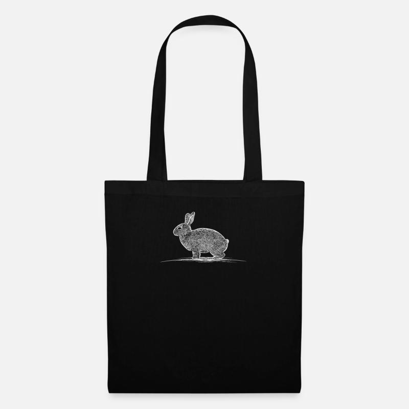 Hase Kaninchen - Stoffbeutel - Schwarz