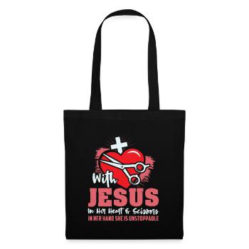 T-shirt Coiffeur Chrétien Coiffeur - Sac en tissu - noir - Devant