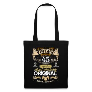 45. Geburtstag - Stoffbeutel - Schwarz - Vorne