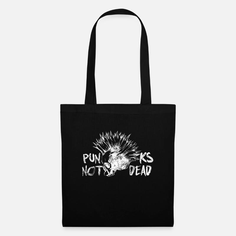 Punk Totenkopf Geschenk - Stoffbeutel - Schwarz