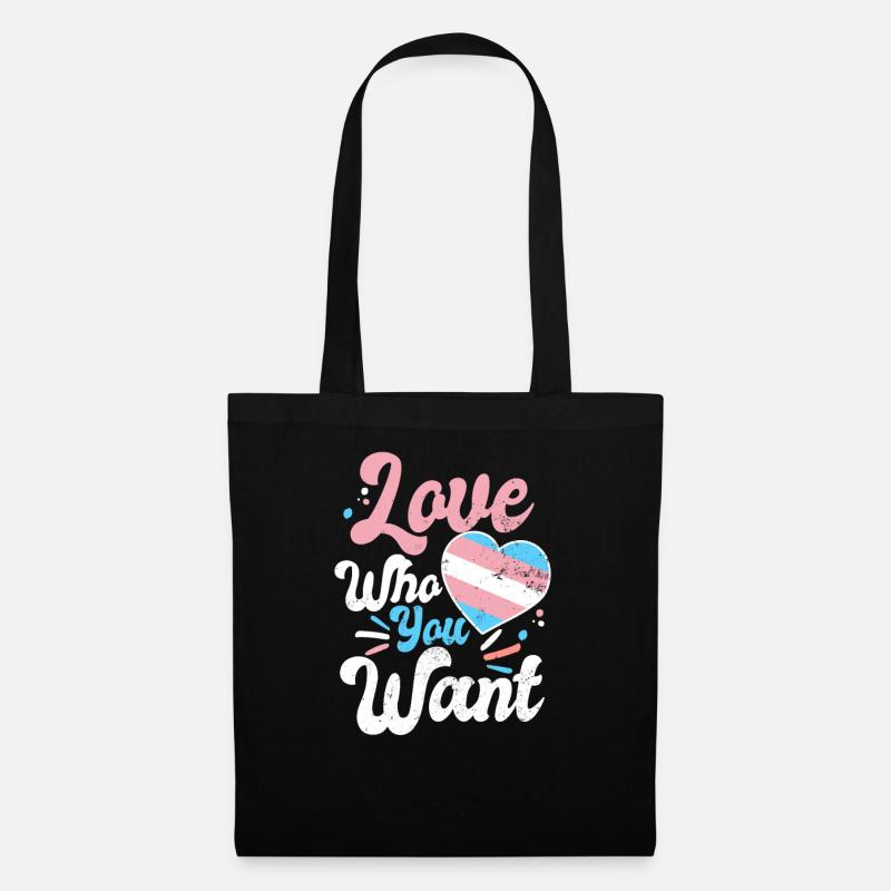 Transgender-Herz-Liebe, die Sie Geschenk wünschen - Stoffbeutel - Schwarz