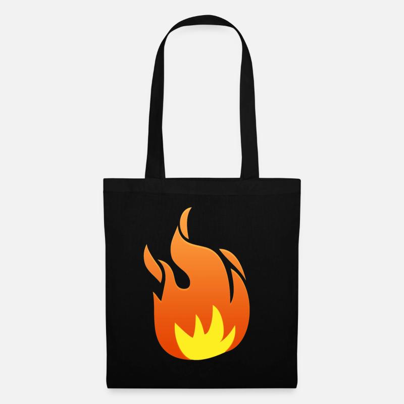 Symbole de feu Icon Ikon marque de marque - Sac en tissu - noir