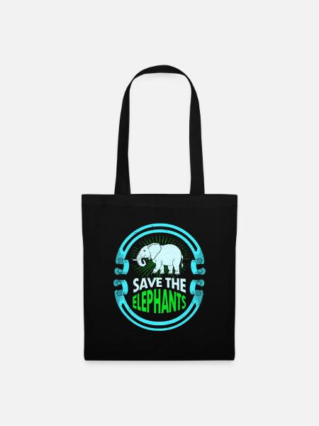 Eléphant - Sac en tissu - noir
