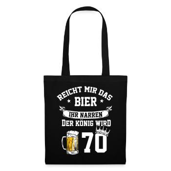 70 Bier Party Geburtstag Geschenk Idee - Stoffbeutel - Schwarz - Vorne