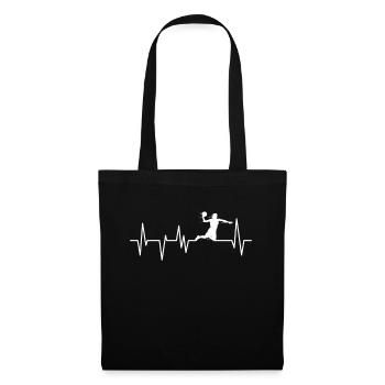 Handballer Heartbeat Joueur de handball - Sac en tissu - noir - Devant