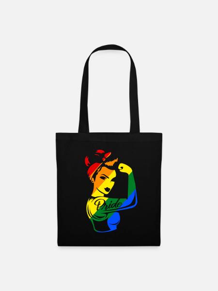 LGBT Lesbisch Schwul Gay Regenbogen Homo Trans - Stoffbeutel - Schwarz