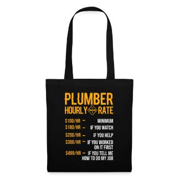 plombier - Sac en tissu - noir - Devant
