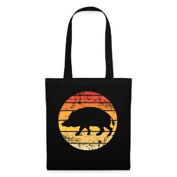 Sanglier - Sac en tissu - noir - Devant