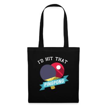 tennis de table - Sac en tissu - noir - Devant