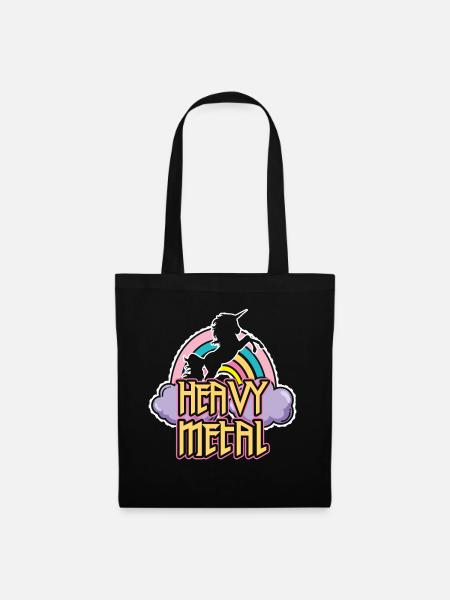 Einhorn Heavy Metall - Stoffbeutel - Schwarz