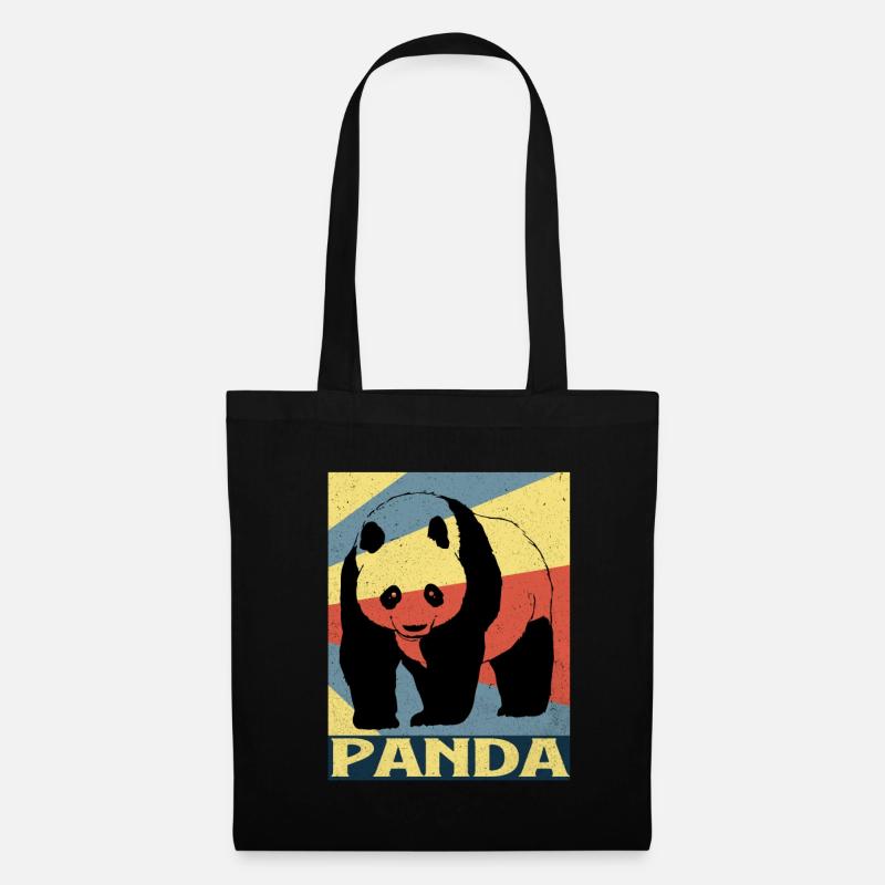 Panda - Stoffbeutel - Schwarz