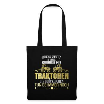 Landwirt Traktoren Traktor Bauer Traktorfan - Stoffbeutel - Schwarz - Vorne