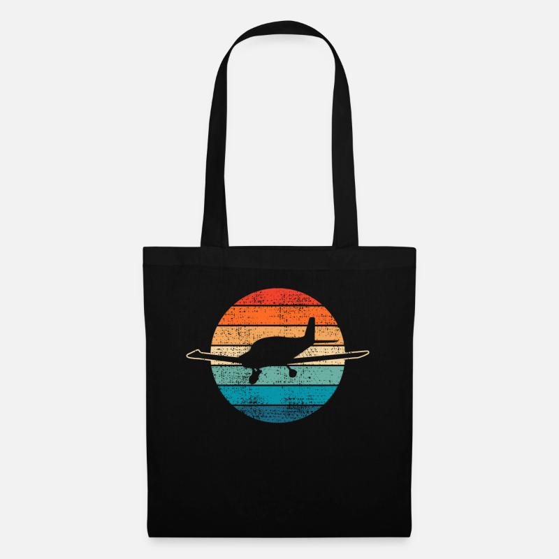 avion - Sac en tissu - noir
