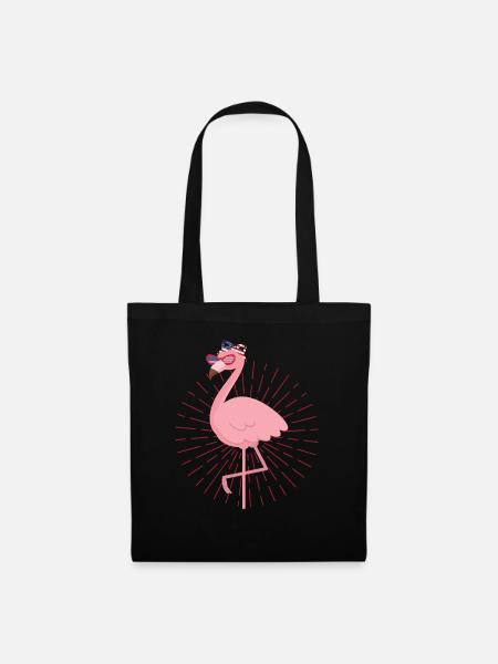 Flamingo - Stoffbeutel - Schwarz