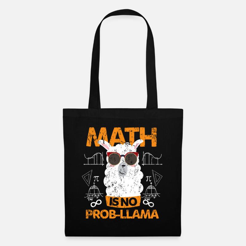 Lama Schule Mathe - Sac en tissu - noir