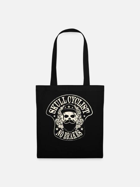 FAHRRAD, TOTENKOPF, MOUNTAINBIKE, T-SHIRT, BIKE - Stoffbeutel - Schwarz