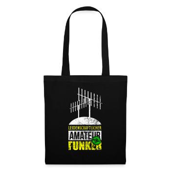 Antenne Funker Amateurfunker Geschenk - Stoffbeutel - Schwarz - Vorne