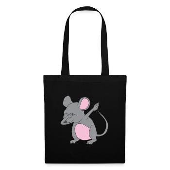 Dabbing Ratte / Maus - Stoffbeutel - Schwarz - Vorne