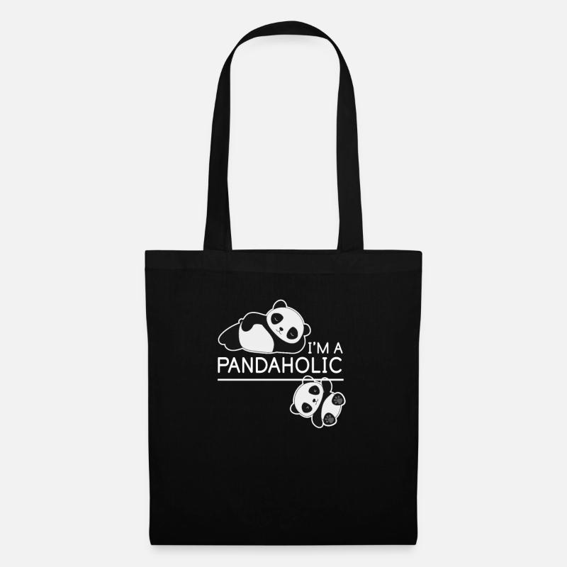 Ich Bin Ein Pandaholic Tier Süß Niedlich Geschenk - Stoffbeutel - Schwarz