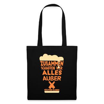 Zusammen Bier Trinken Freundschaft Saufen Paar - Stoffbeutel - Schwarz - Vorne