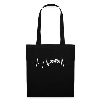 Motorcycling Motorcyclist's heartbeat - Tote Bag - black - Front