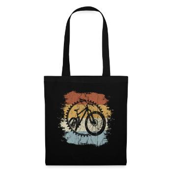 Retro MTB Vintage Fahrrad Mountainbiking Geschenk - Stoffbeutel - Schwarz - Vorne