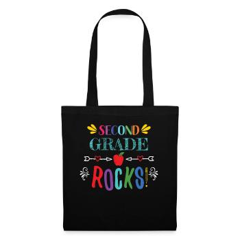 Second Grade Rocks - für Lehrer der 2. Klasse - Stoffbeutel - Schwarz - Vorne